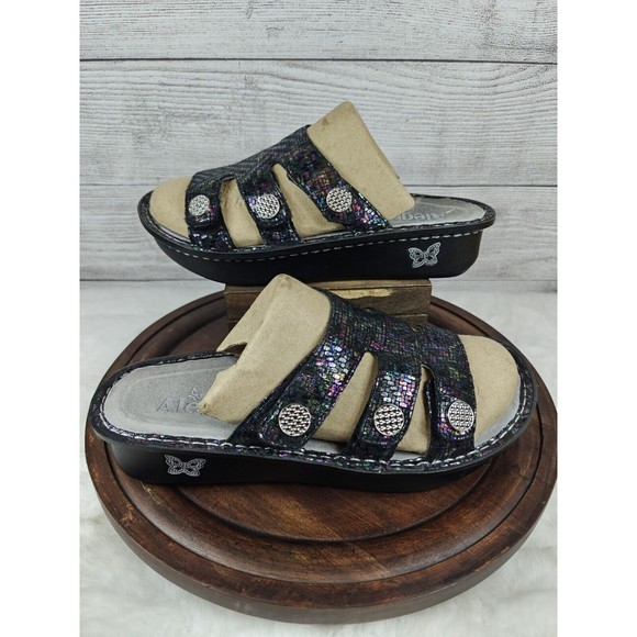 Alegria Venice Glimmer Glam Comfort Multi-Color Sandals Slides Size EU 39 - Picture 8 of 10